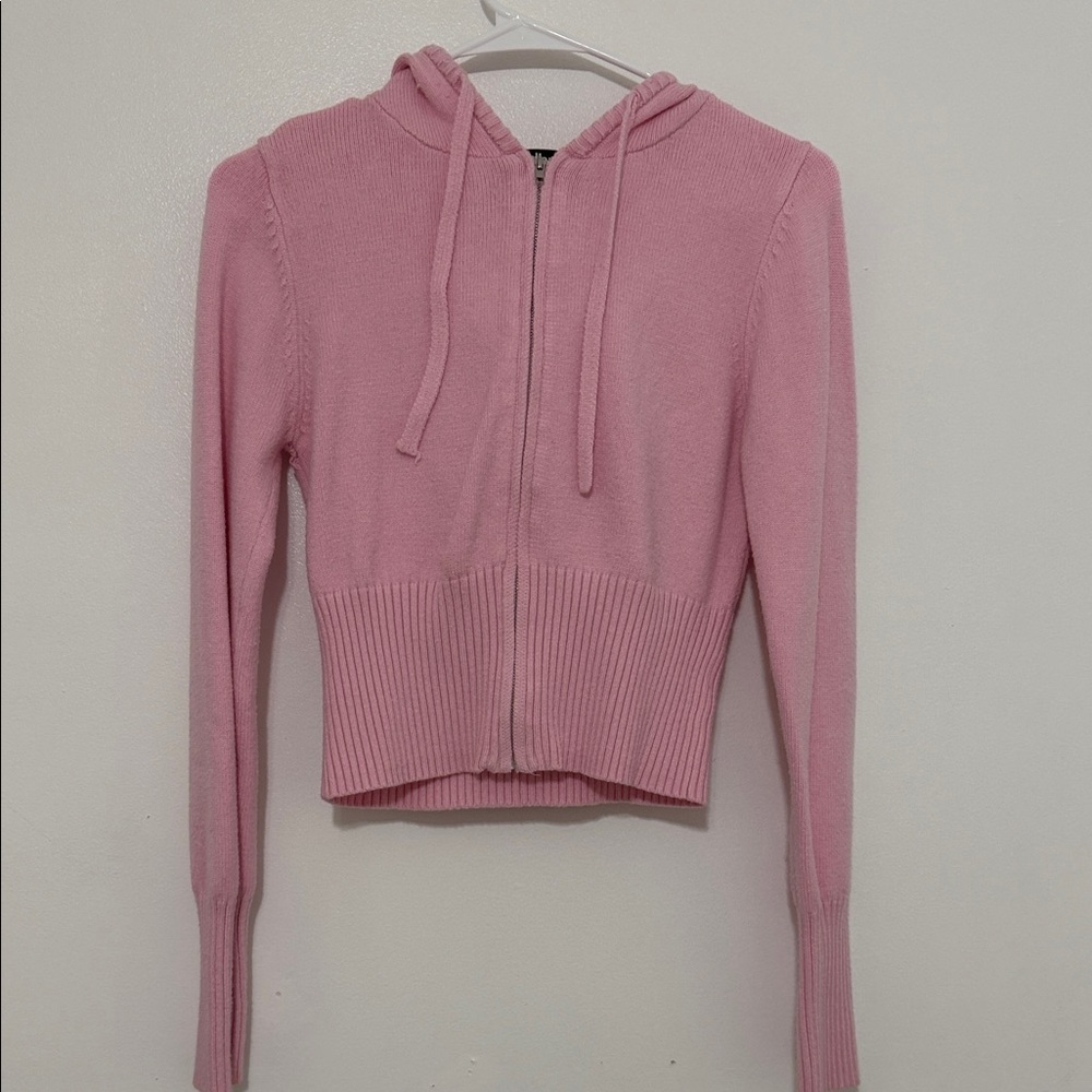 Charlotte Russe Light Pink Zip-Up Hoodie